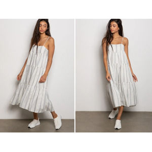 New NWT Maisie Noelle Tiered Midi Womens Long Line Cotton Dress Size XS‎